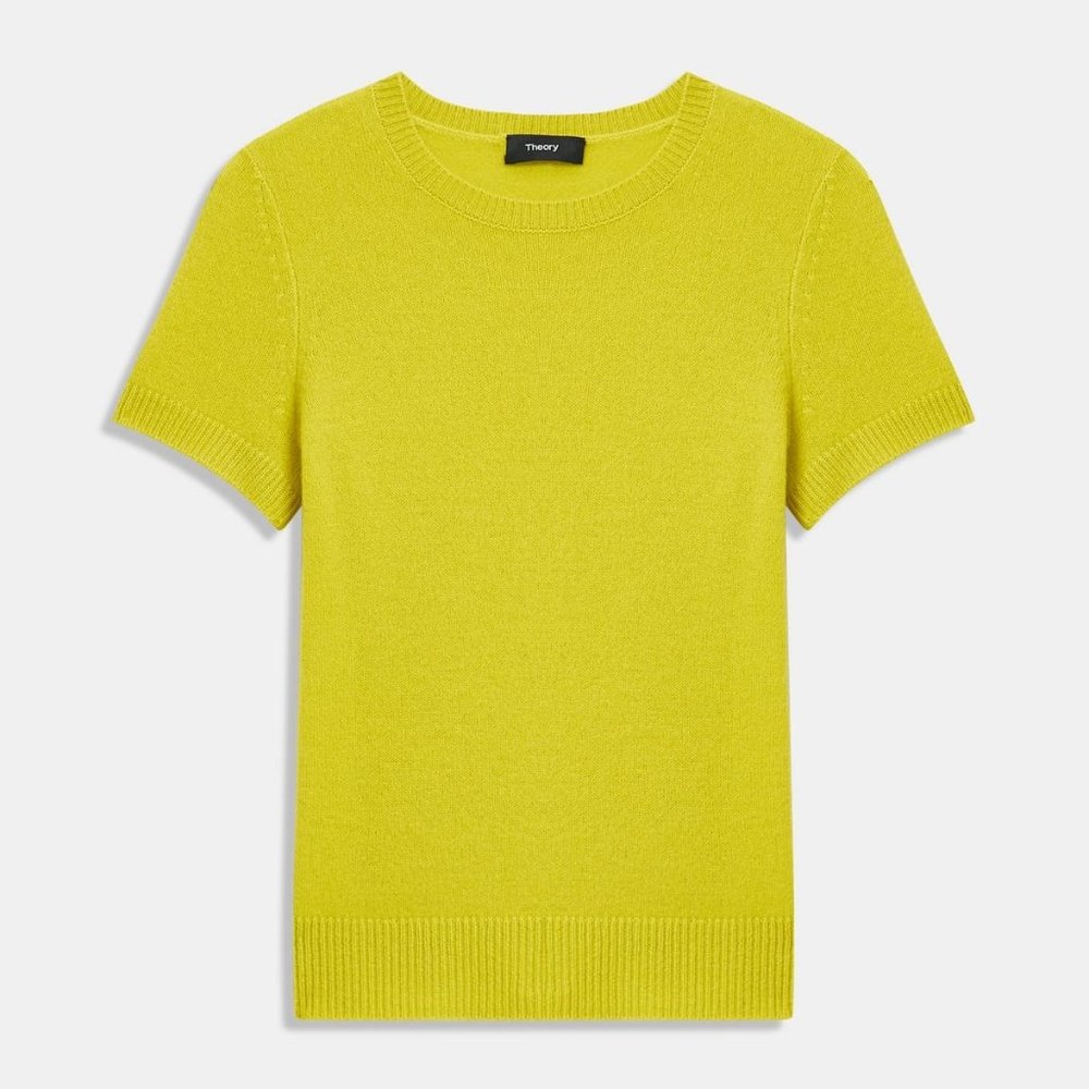 Basic Sweater Tee In Feather Cashmere